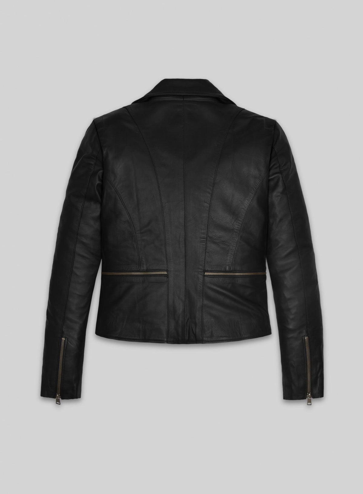 Morena Baccarin Last Looks Black Leather Jacket – back view