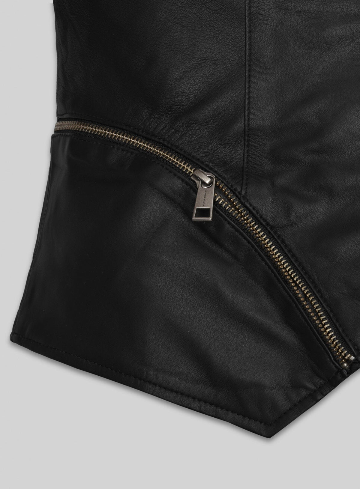Morena Baccarin Last Looks Black Leather Jacket – close-up and worn views