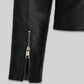 Morena Baccarin Last Looks Black Leather Jacket – close-up and worn views