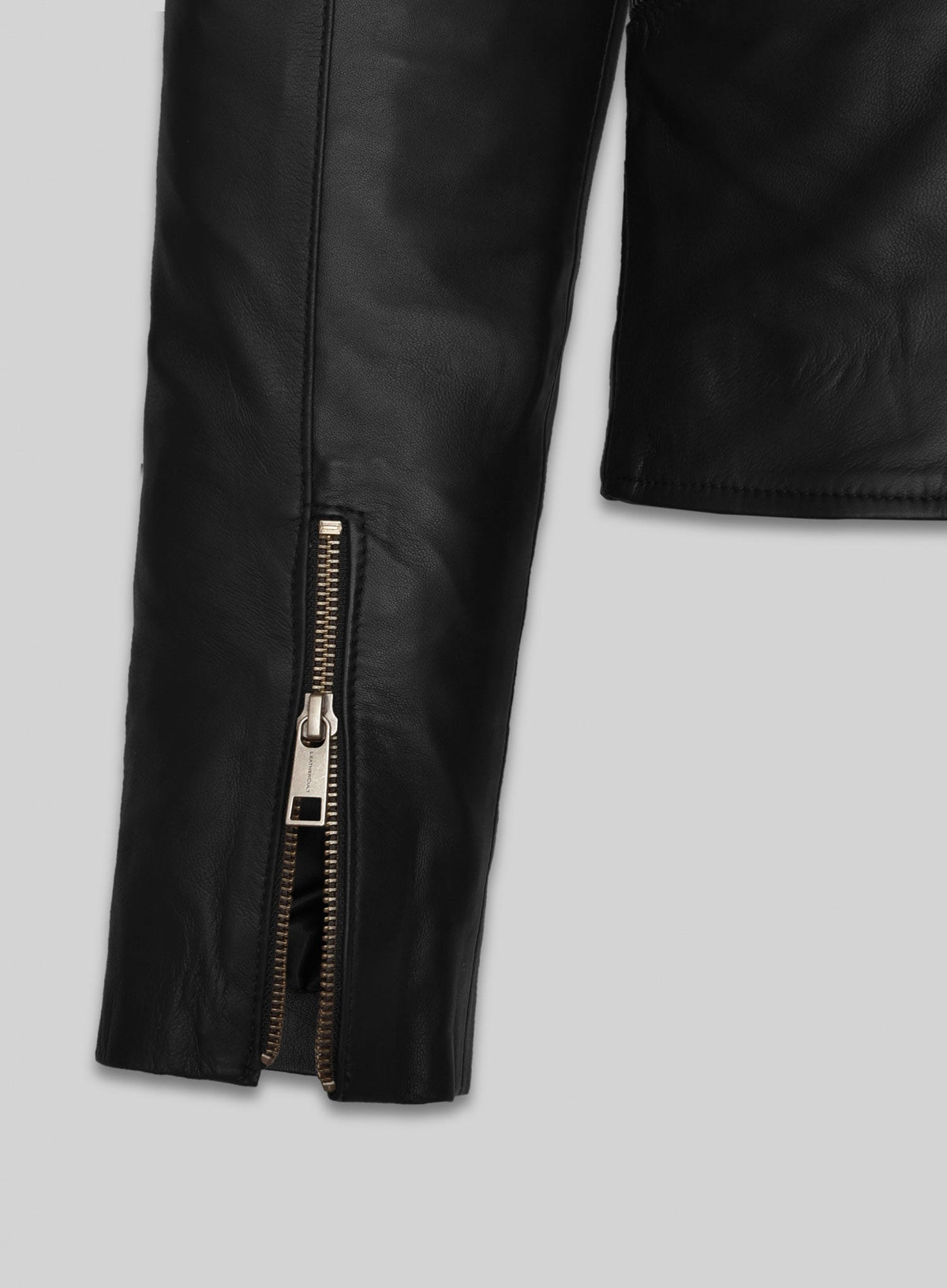 Morena Baccarin Last Looks Black Leather Jacket – close-up and worn views