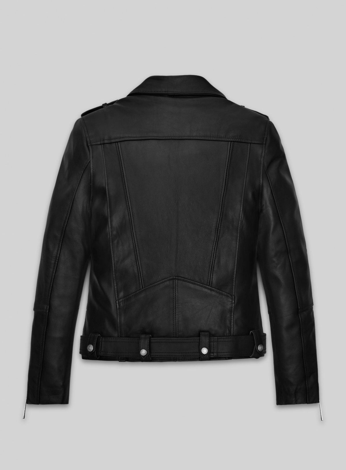 Natalie Portman Vox Lux Black Biker Leather Jacket Style 1 – back view