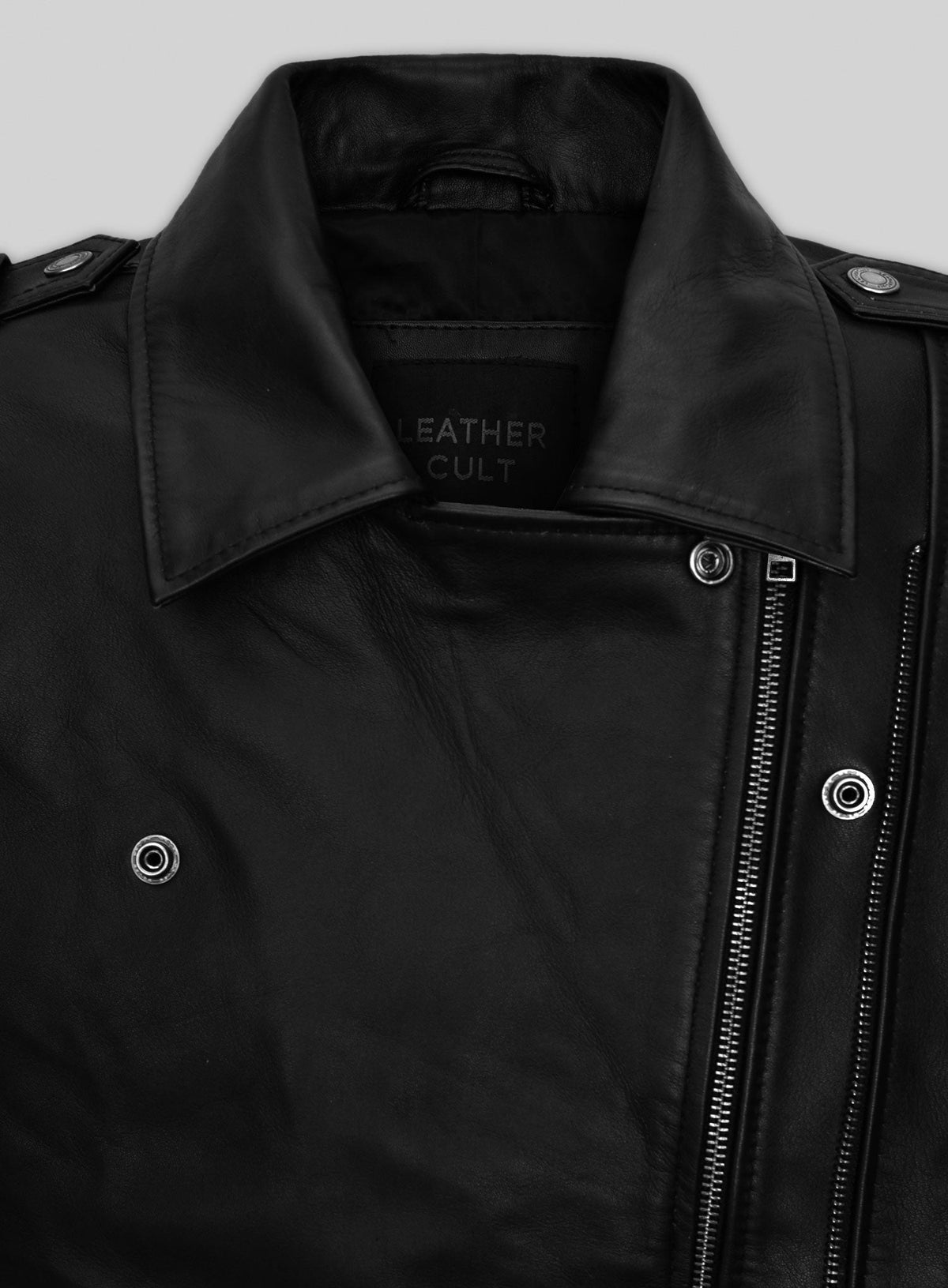 Natalie Portman Vox Lux Black Biker Leather Jacket Style 1 – close-up and worn views
