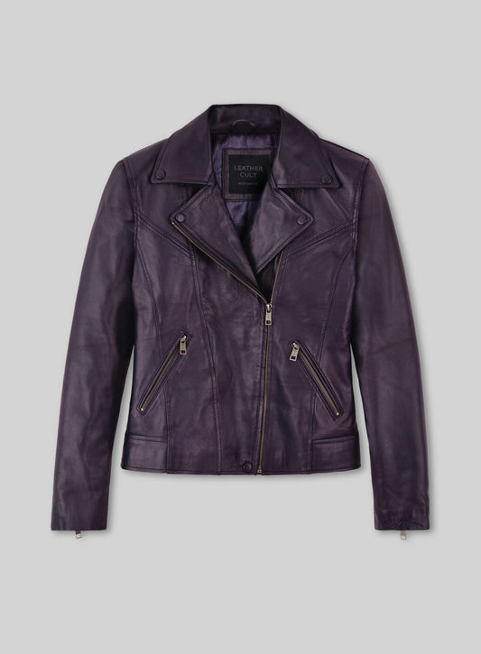 Natalie Portman Vox Lux Black Biker Leather Jacket – front view