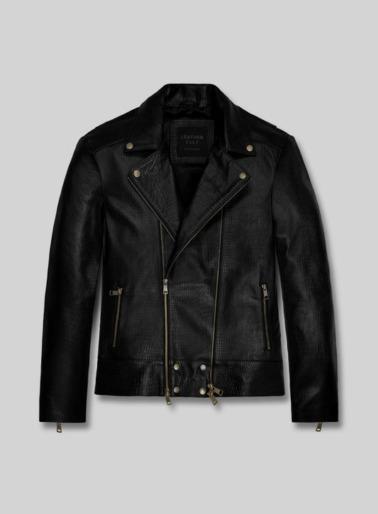 Neymar Black Leather Jacket – front view