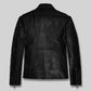 Neymar Black Leather Jacket – back view