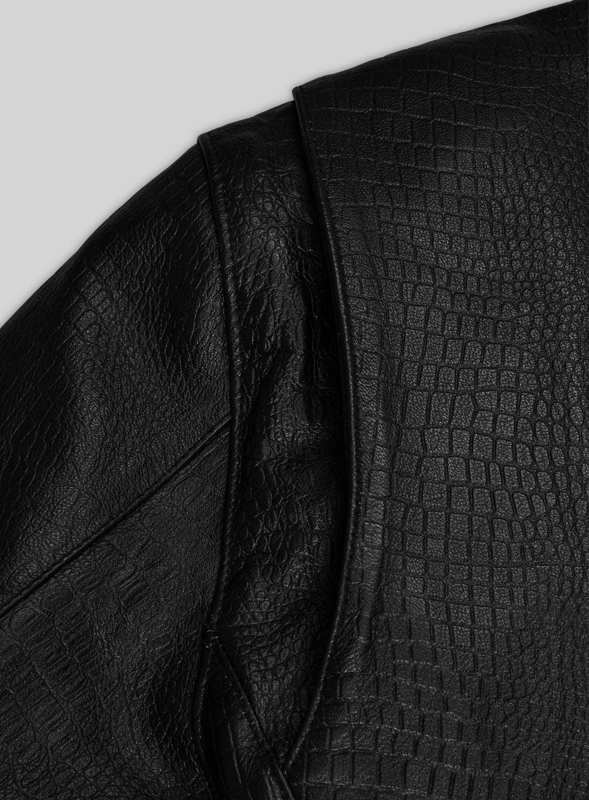 Neymar Black Leather Jacket – close-up and worn views
