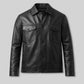 Nicholas Galitzine Black Leather Jacket – front view