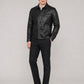 Nicholas Galitzine Black Leather Jacket – close-up and worn views