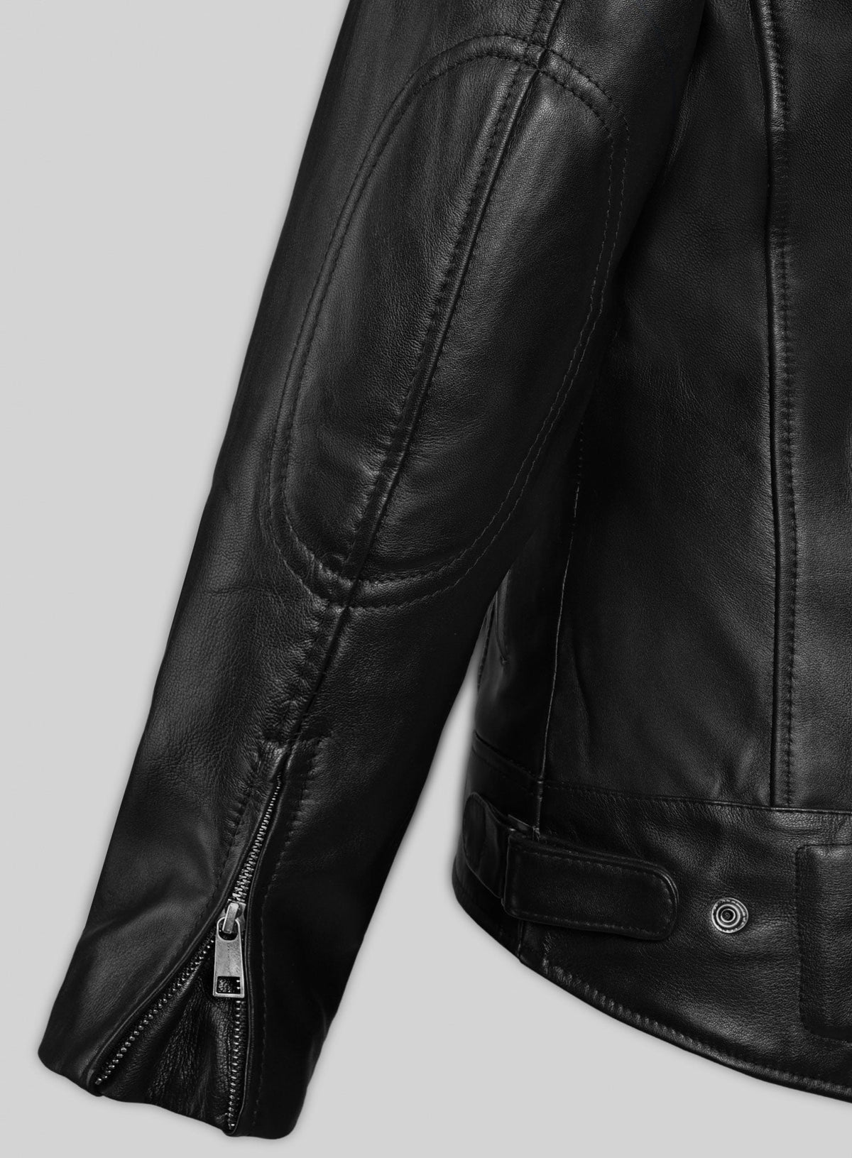 Nicholas Hoult Black Shirt-Collar Leather Jacket – back view