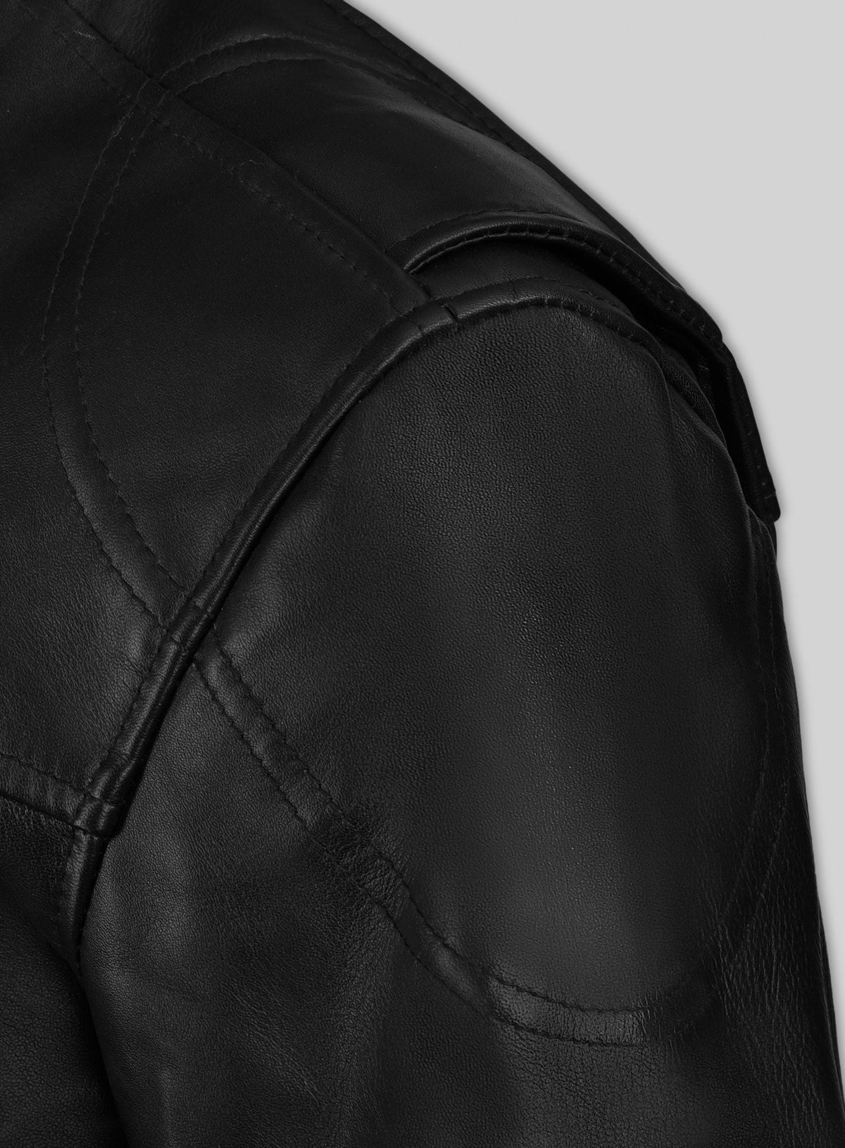Nicholas Hoult Black Shirt-Collar Leather Jacket – full product view