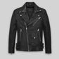 Nicholas Hoult Tolkien Screening Black Biker Leather Jacket – front view