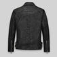 Nicholas Hoult Tolkien Screening Black Biker Leather Jacket – back view