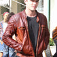 Nicholas Hoult Mad Max: Fury Road Black Leather Jacket – Nicholas Hoult wearing the look, photo 4
