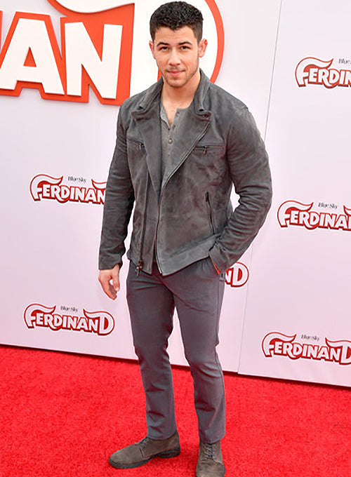 Nick Jonas Black Leather Jacket Style 2 – Nick Jonas celebrity photo