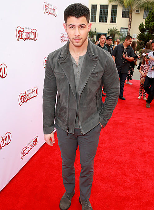 Nick Jonas Black Leather Jacket Style 2 – Nick Jonas wearing the look, photo 2