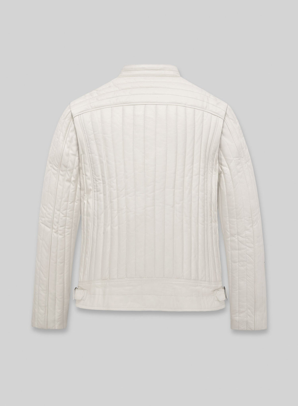 Nicolas Cage White Biker Leather Jacket – back view