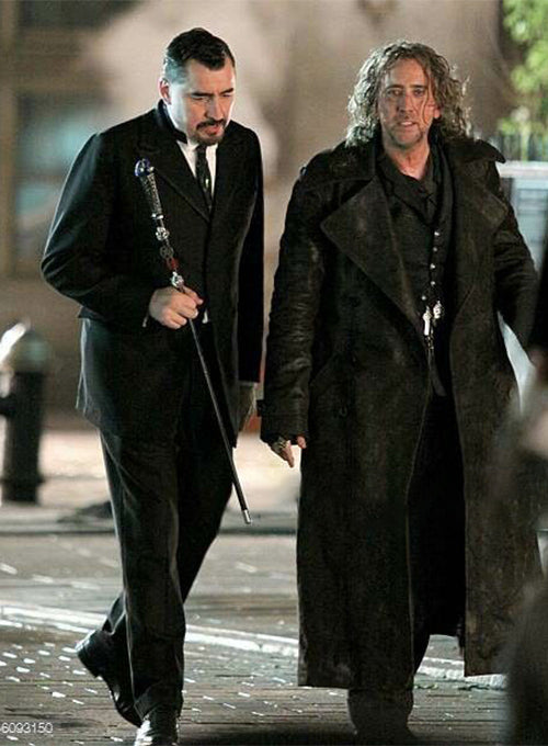 Nicolas Cage The Sorcerer's Apprentice Black Leather Long Coat – alternate view