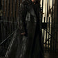Nicolas Cage The Sorcerer's Apprentice Black Leather Long Coat – close-up and worn views