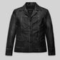 Nicole Kidman Destroyer Black Leather Jacket – front view