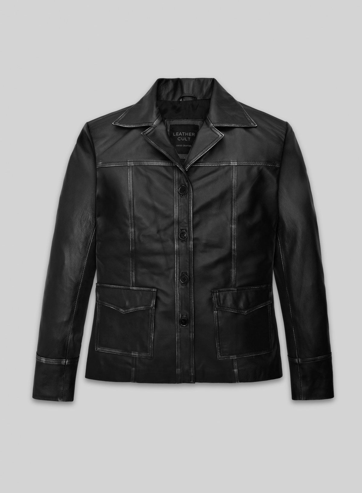 Nicole Kidman Destroyer Black Leather Jacket – front view