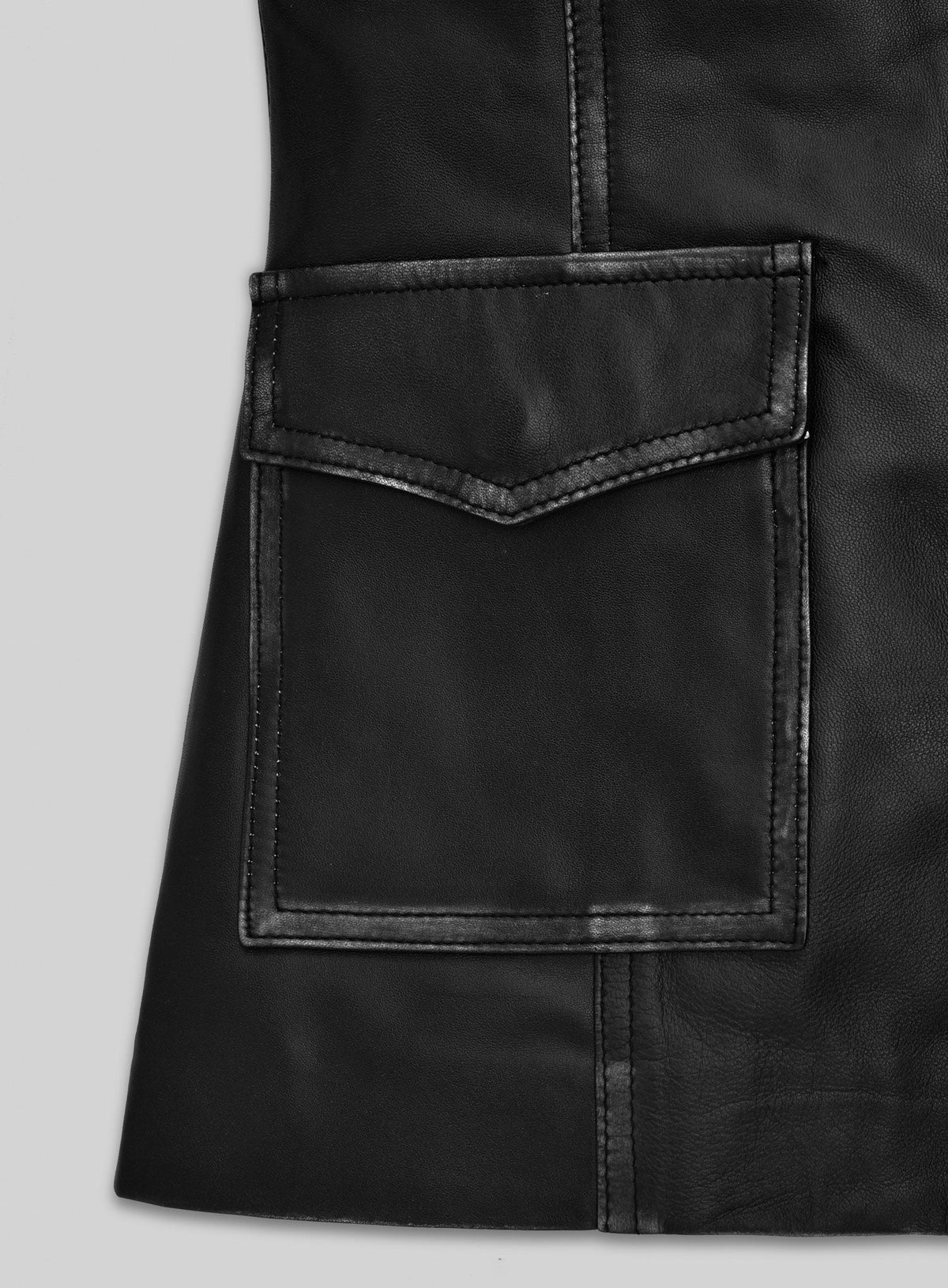 Nicole Kidman Destroyer Black Leather Jacket – close-up and worn views