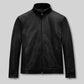 Nikolaj Coster-Waldau Black Leather Jacket – front view