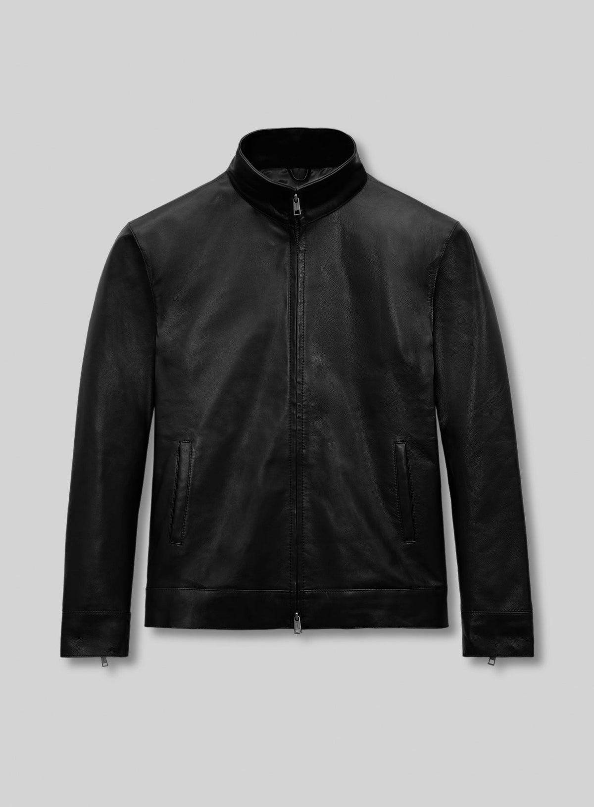 Nikolaj Coster-Waldau Black Leather Jacket – front view