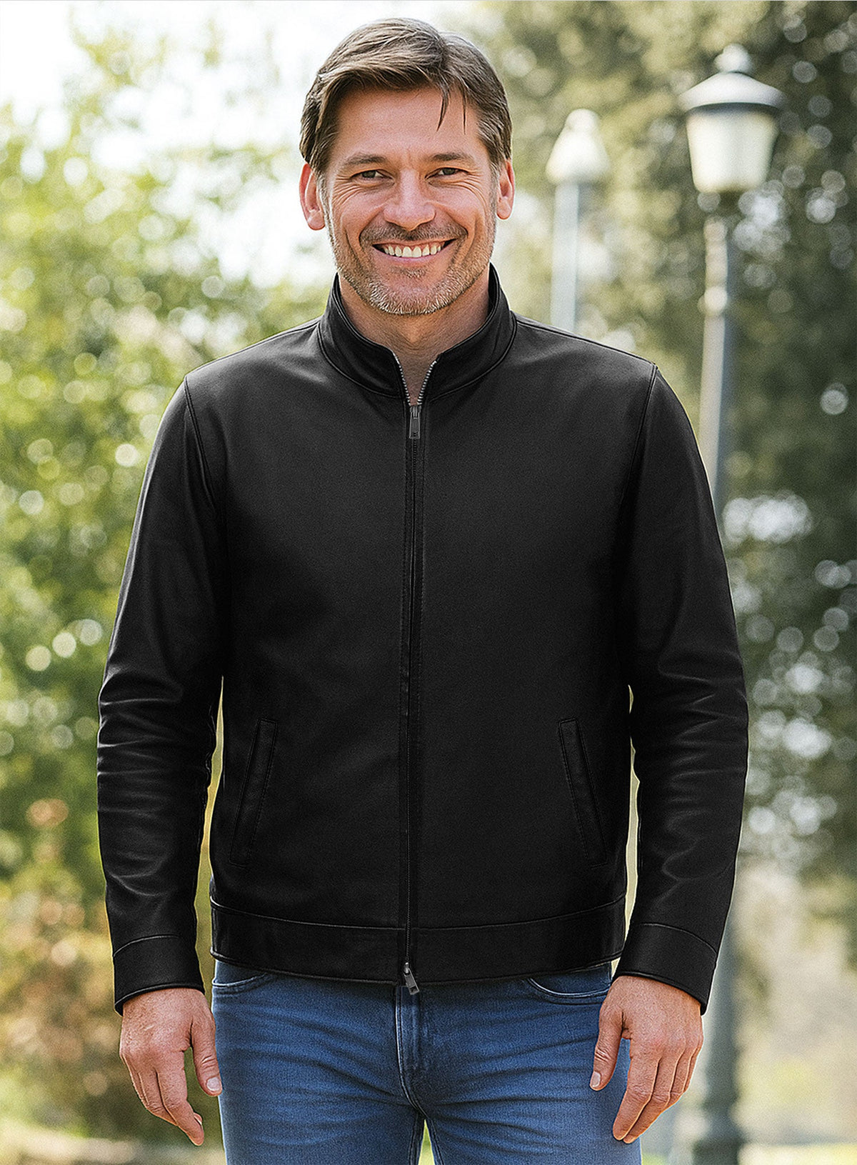 Nikolaj Coster-Waldau Black Leather Jacket – worn look