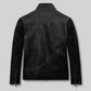 Nikolaj Coster-Waldau Black Leather Jacket – back view