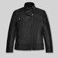Nina Dobrev Black Leather Jacket – front view