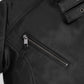 Nina Dobrev Black Leather Jacket – close-up and worn views