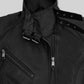 Nina Dobrev Black Leather Jacket – close-up and worn views