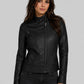 Nina Dobrev Black Leather Jacket – full product view