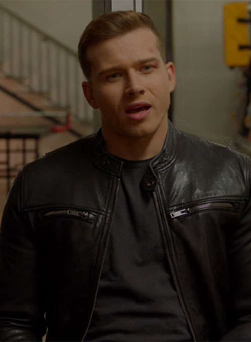 Oliver Stark 9-1-1 Black Leather Jacket – Oliver Stark 9-1-1 wearing the look, photo 2