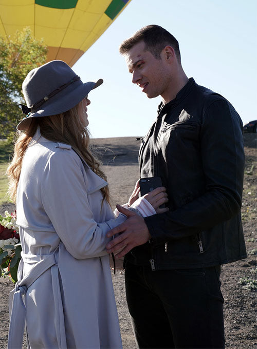 Oliver Stark 9-1-1 Black Leather Jacket – Oliver Stark 9-1-1 wearing the look, photo 3
