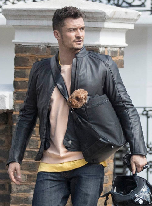 Orlando Bloom Black Biker Leather Jacket – celebrity inspiration look