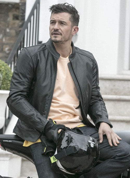 Orlando Bloom Black Biker Leather Jacket – celebrity inspiration look
