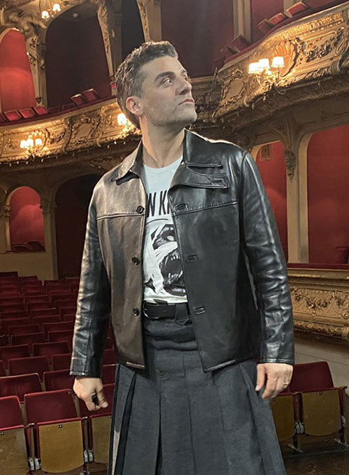 Oscar Isaac Black Leather Jacket – Oscar Isaac celebrity photo