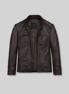 Oscar Isaac Star Wars: The Last Jedi Black Leather Jacket – front view