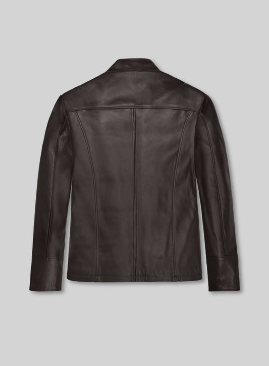 Oscar Isaac Star Wars: The Last Jedi Black Leather Jacket – back view