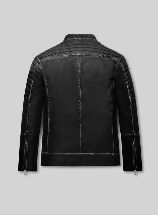 Patrick Wilson Moonfall Black Leather Jacket – back view