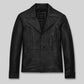 Paul Rudd Anchorman 2: The Legend Continues Black Leather Jacket – front view