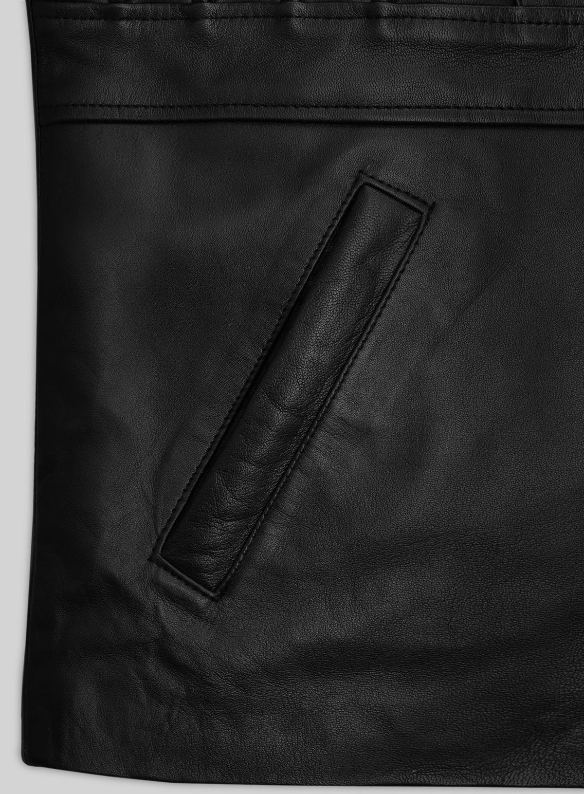 Paul Rudd Anchorman 2: The Legend Continues Black Leather Jacket – close-up and worn views