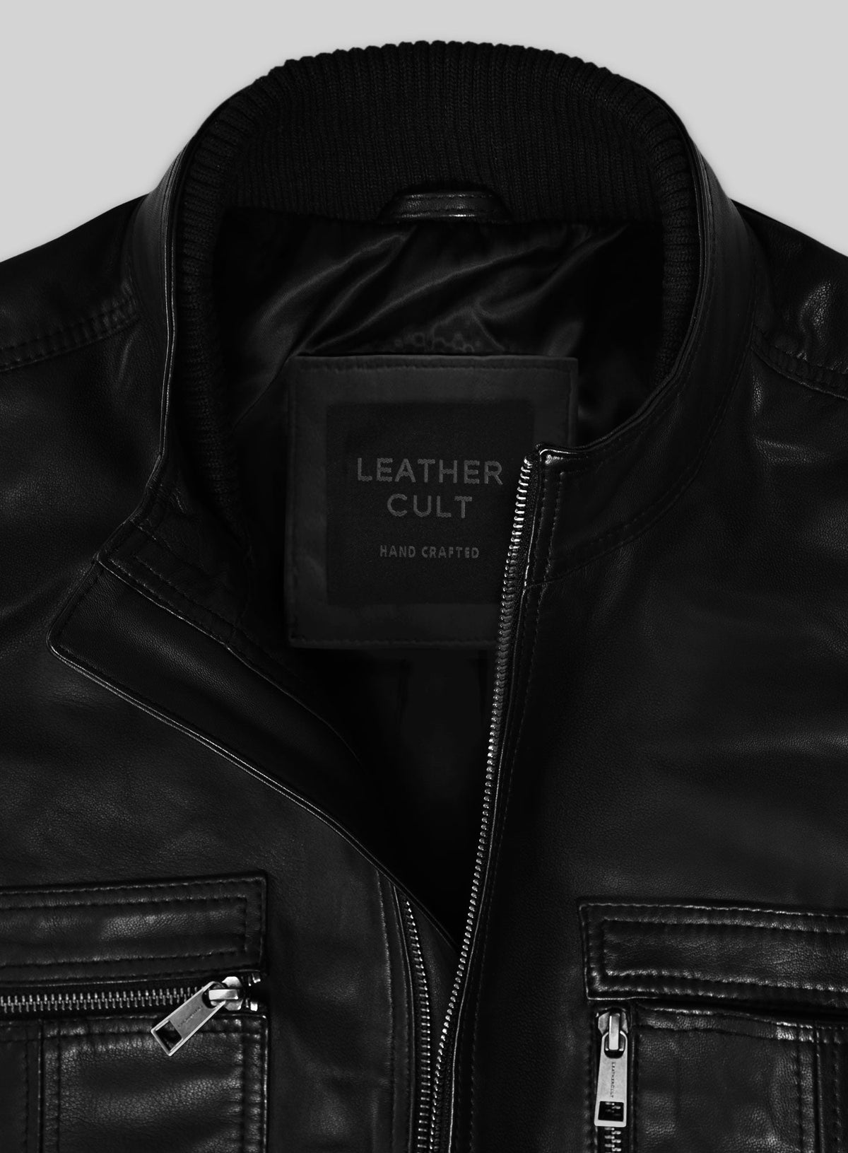 Paul Wesley Vampire Diaries Black Leather Jacket – close-up and worn views