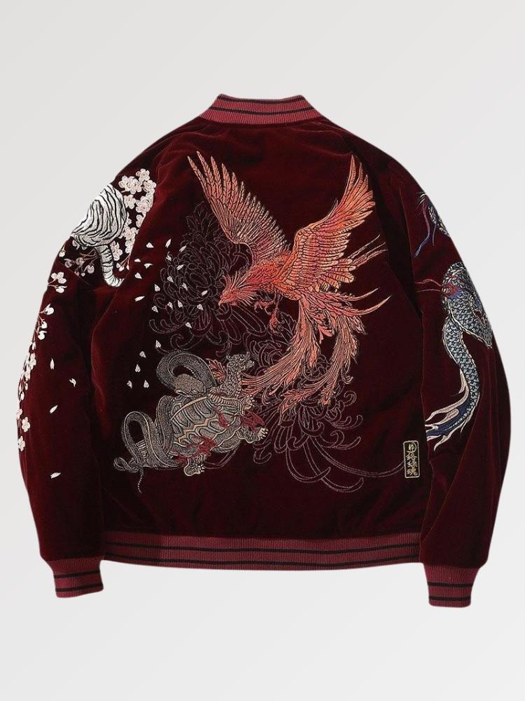 Phoenix Red Sukajan Jacket 'Yamaguchi' - Sublimation Jacket ( Recreated Edition )