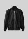 Pitbull Black Bomber Leather Jacket – front view