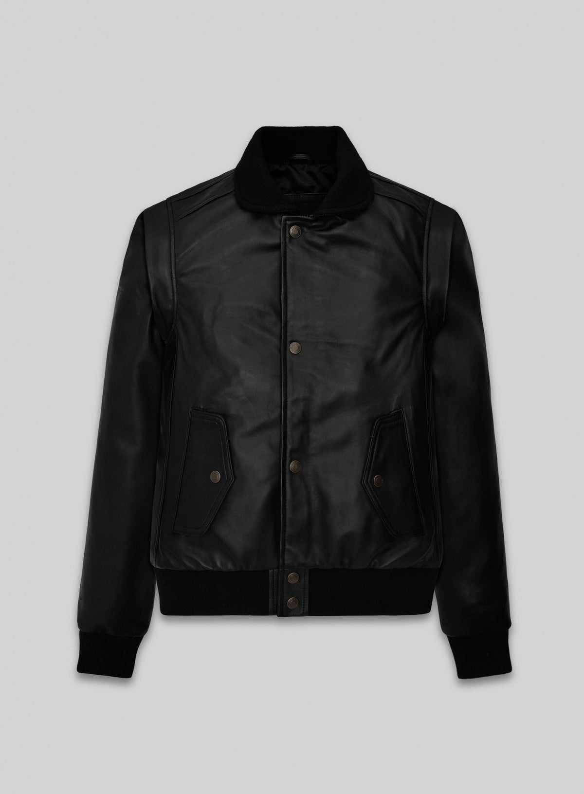 Princess Diana Black Leather Jacket – front view