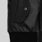 Princess Diana Black Leather Jacket – close-up and worn views