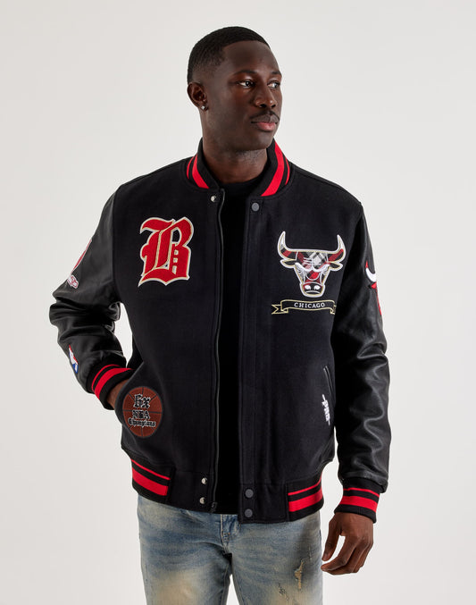 mens Pro Standard NBA Chicago Bulls Plaid Varsity Jacket