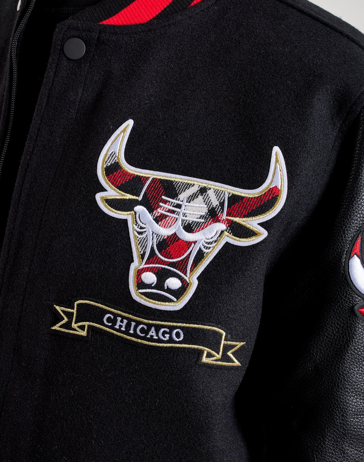 mens Pro Standard NBA Chicago Bulls Plaid Varsity Jacket